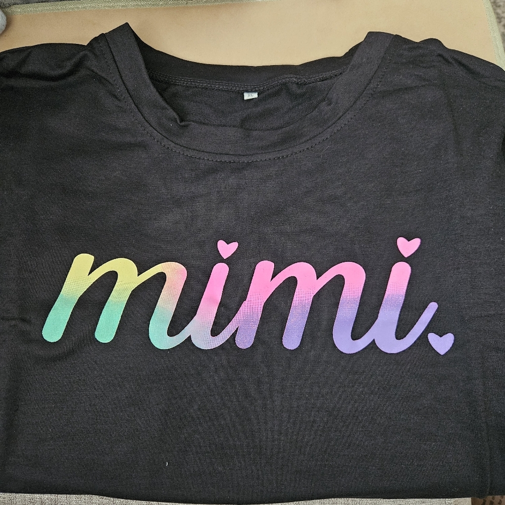 XL Black Lightweight Sweatshirt with Mimi In Rainbow Print - Picture 2 of 3